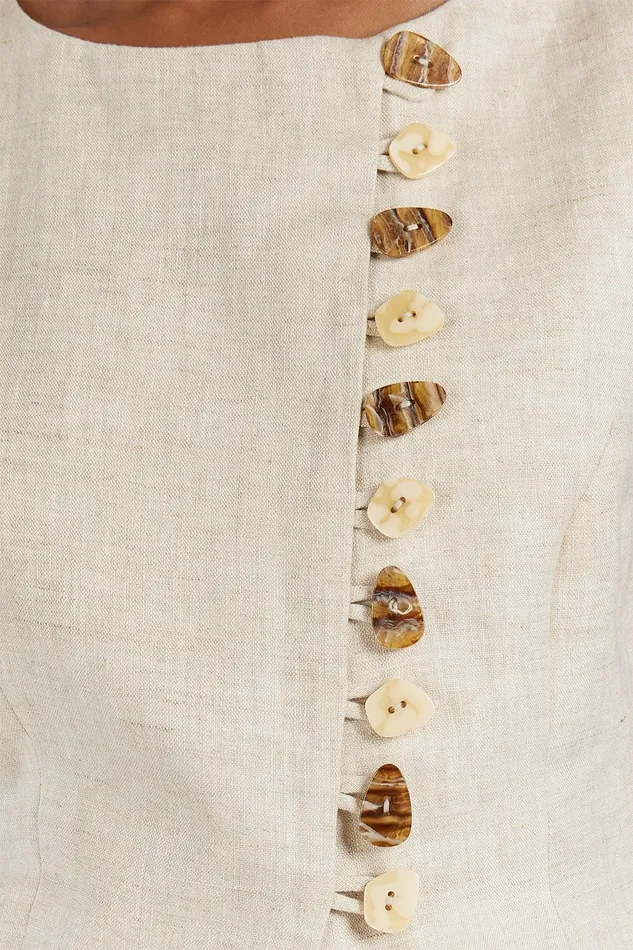 BAYLEE NATURAL SLEEVELESS LINEN TOP Women DISSH Vests