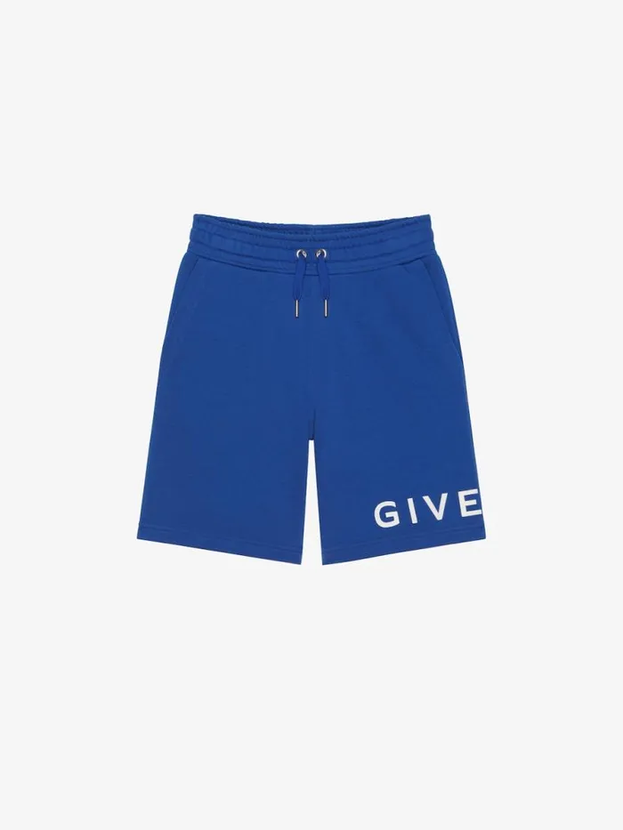 Bermuda Shorts In Fleece Royal Blue Kids Givenchy