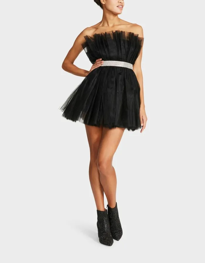 Betsey Johnson Women BETSEYS BLING TULLE DRESS BLACK Black