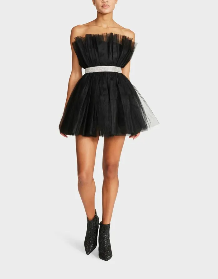 Betsey Johnson Women BETSEYS BLING TULLE DRESS BLACK Black