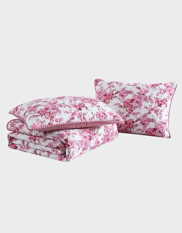 Betsey Johnson Women BETSEYS FLORAL VINEYARD TWIN QUILT SHAM SET PINK Betsey Johnson Women BETSEYS FLORAL VINEYARD TWIN QUILT SHAM SET PINK