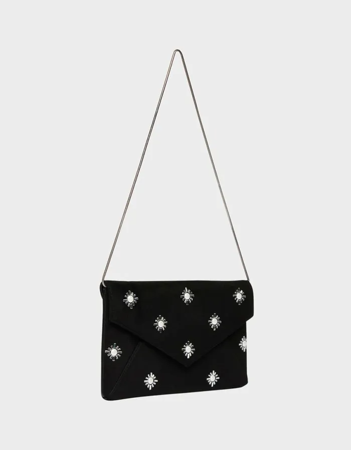 Betsey Johnson Women EMBELLISHED ENVELOPE CLUTCH BLACK Betsey Johnson Women EMBELLISHED ENVELOPE CLUTCH BLACK