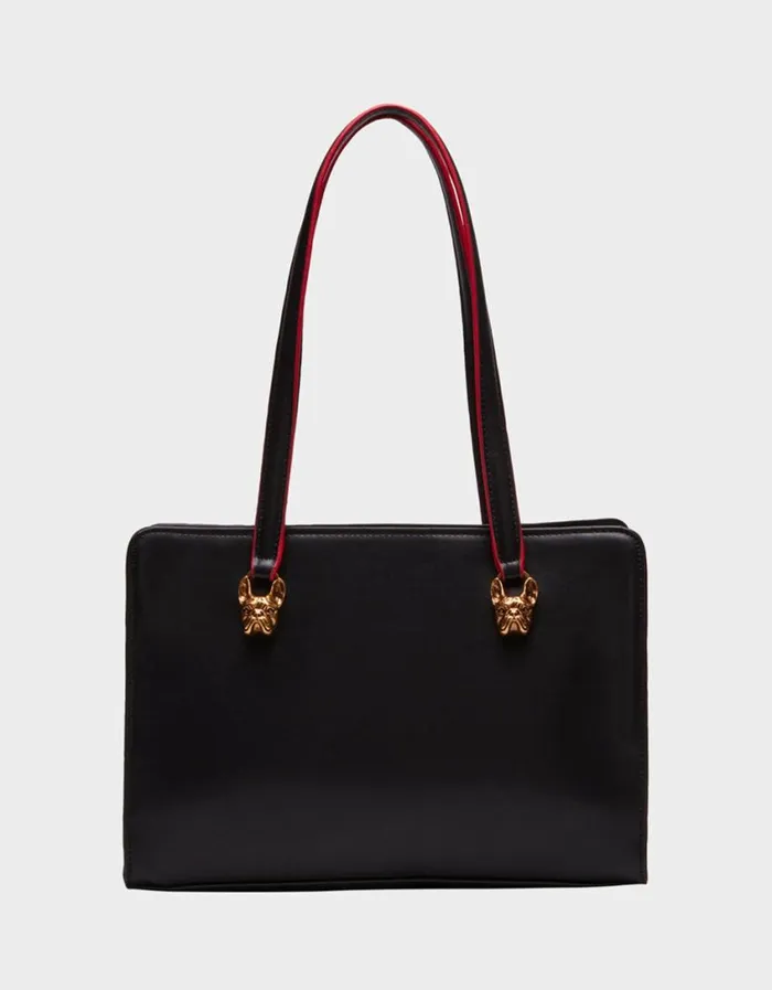 Betsey Johnson Women FRENCHIE 3 COMPARTMENT SATCHEL BLACK Betsey Johnson Women FRENCHIE 3 COMPARTMENT SATCHEL BLACK