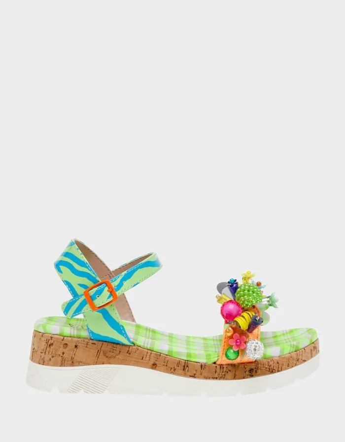 Betsey Johnson Women KIDS039 FRANK GREEN MULTI Green Multi