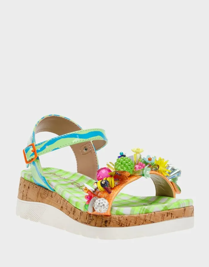 Betsey Johnson Women KIDS039 FRANK GREEN MULTI Green Multi