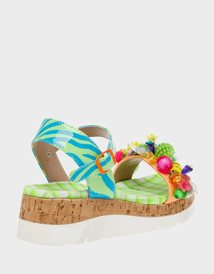 Betsey Johnson Women KIDS039 FRANK GREEN MULTI Green Multi