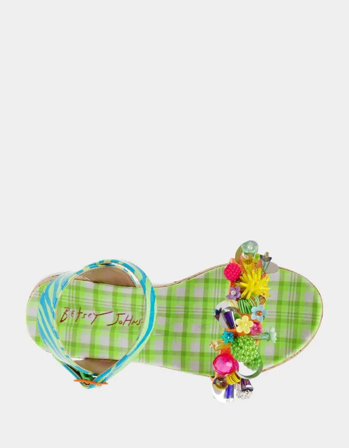 Betsey Johnson Women KIDS039 FRANK GREEN MULTI Green Multi