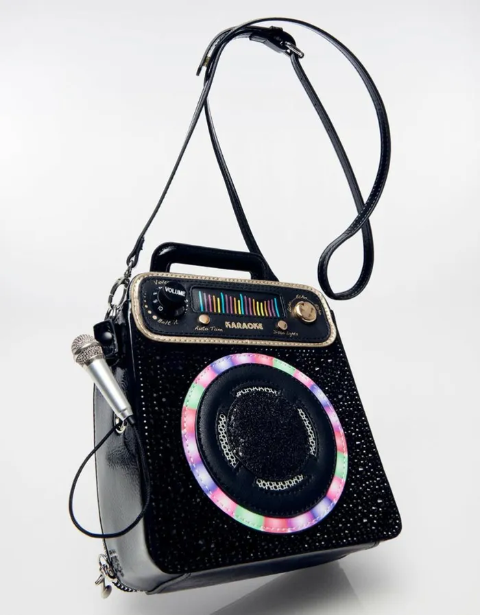 Betsey Johnson Women KITSCH KARAOKE BAG BLACK Betsey Johnson Women KITSCH KARAOKE BAG BLACK