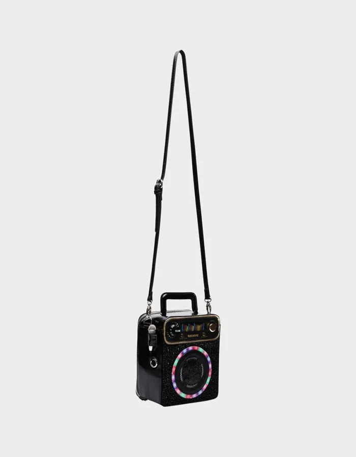 Betsey Johnson Women KITSCH KARAOKE BAG BLACK Betsey Johnson Women KITSCH KARAOKE BAG BLACK