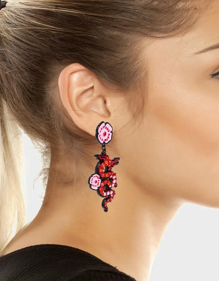 Betsey Johnson Women LOOK INTO YOUR HEART DRAGON DROP EARRINGS RED Betsey Johnson Women LOOK INTO YOUR HEART DRAGON DROP EARRINGS RED
