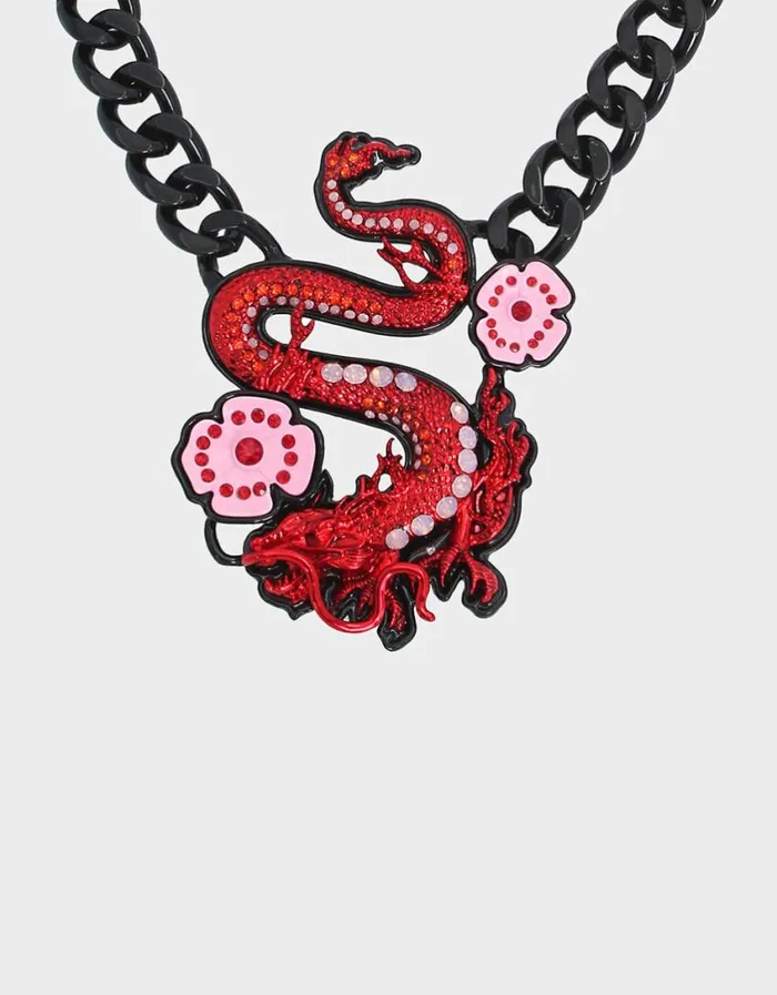Betsey Johnson Women LOOK INTO YOUR HEART DRAGON PENDANT NECKLACE RED Betsey Johnson Women LOOK INTO YOUR HEART DRAGON PENDANT NECKLACE RED