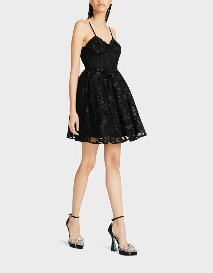 Betsey Johnson Women LUCIA MINI DRESS BLACK Black