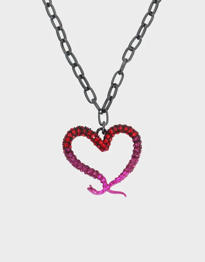 Betsey Johnson Women MIDNIGHT GARDEN HEART NECKLACE FUCHSIA Fuchsia Betsey Johnson Women MIDNIGHT GARDEN HEART NECKLACE FUCHSIA Fuchsia