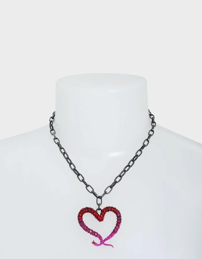Betsey Johnson Women MIDNIGHT GARDEN HEART NECKLACE FUCHSIA Fuchsia Betsey Johnson Women MIDNIGHT GARDEN HEART NECKLACE FUCHSIA Fuchsia
