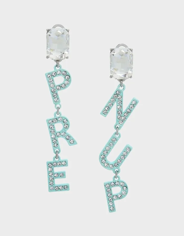 Betsey Johnson Women PRENUP LINEAR EARRINGS CRYSTAL