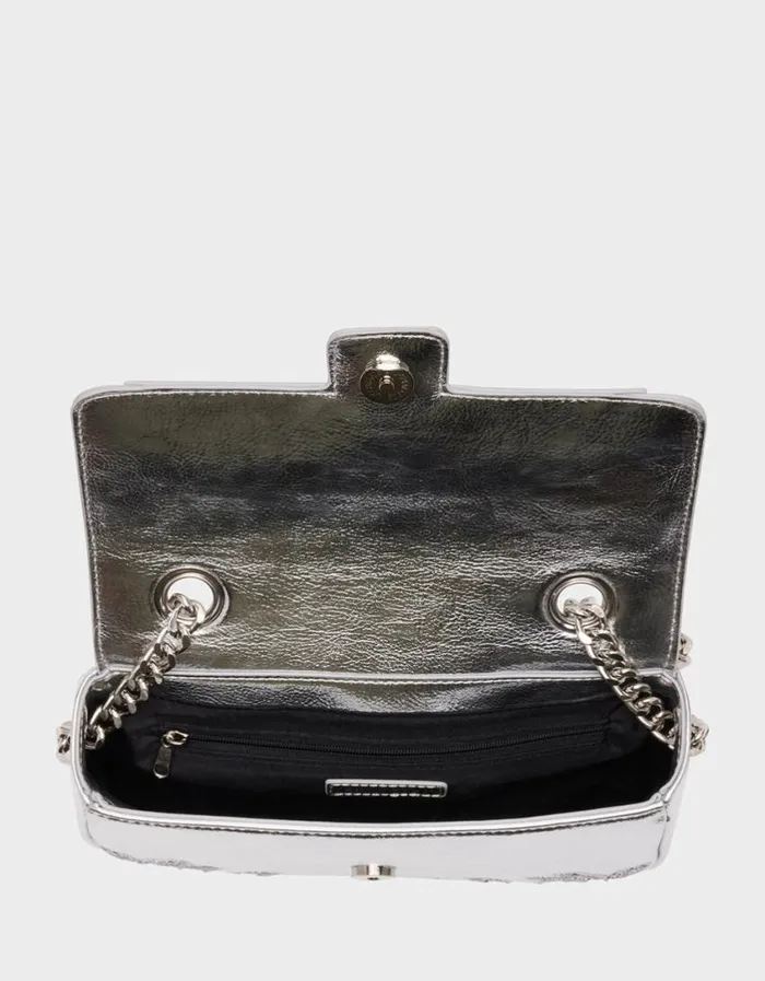 Betsey Johnson Women RODEO RHINESTONES FLAP BAG SILVER Silver Betsey Johnson Women RODEO RHINESTONES FLAP BAG SILVER Silver
