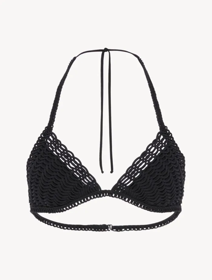 Bikini Top In Black With Soutache Swim La Perla Bikinis