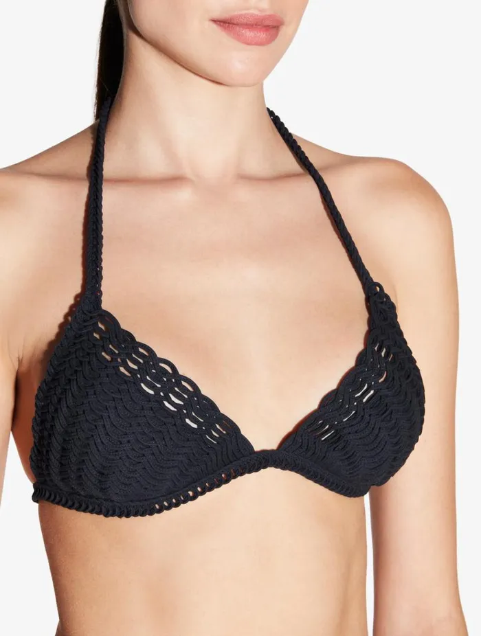 Bikini Top In Black With Soutache Swim La Perla Bikinis