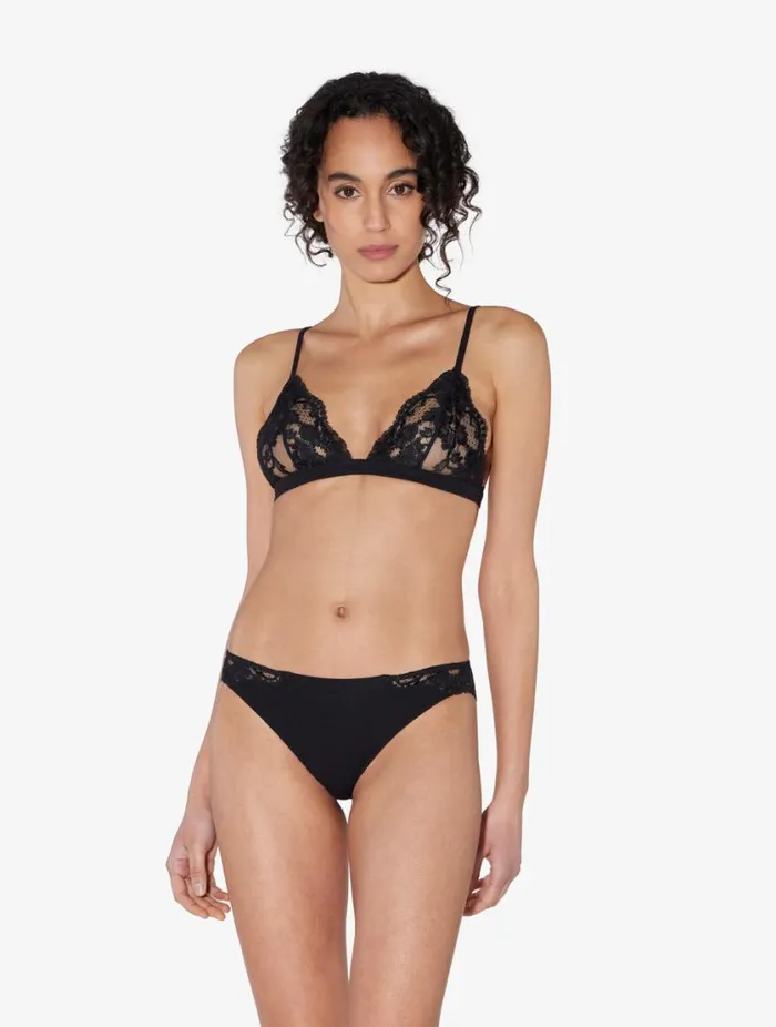 Black Cotton Thong Lingerie La Perla G String and Thong