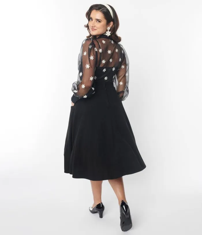Black Nutcracker Soda Shop Swing Skirt ClothingPlus Unique Vintage Skirts