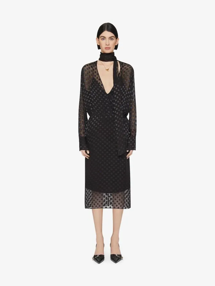 Blouse In Polka Dots Dvor Satin With Lavallire Black Women Givenchy Tops and Shirts