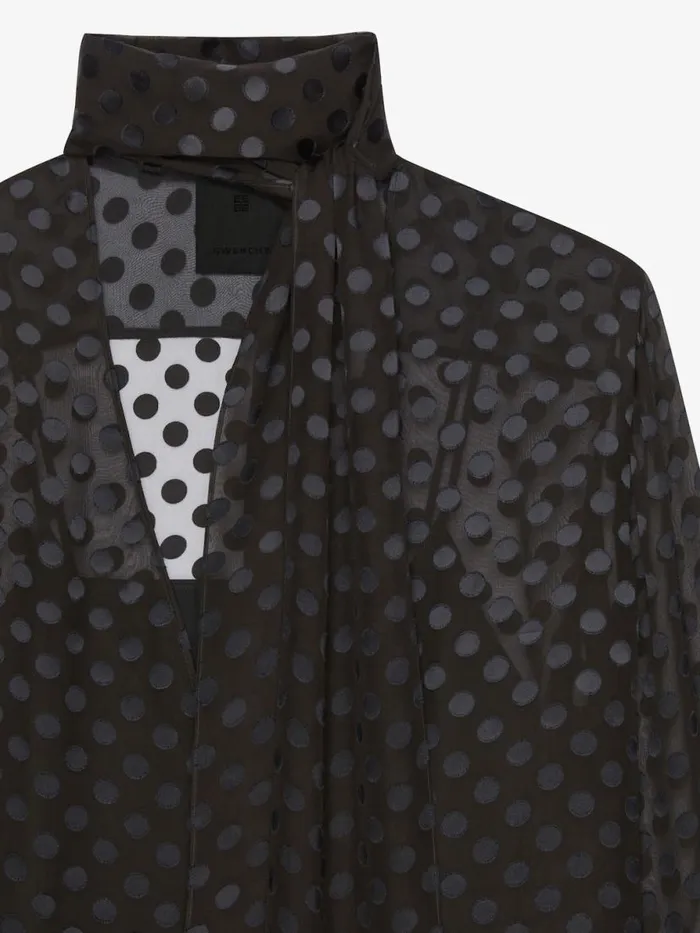 Blouse In Polka Dots Dvor Satin With Lavallire Black Women Givenchy Tops and Shirts