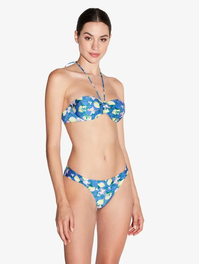 Blue Printed Bikini Brief With Pleat Detailing Swim La Perla Bikinis