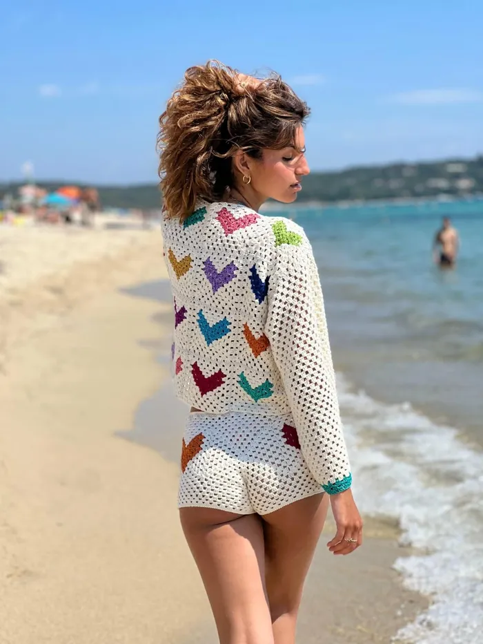 Boleros Women Rose Carmine BOLERO MON COEUR ECRU