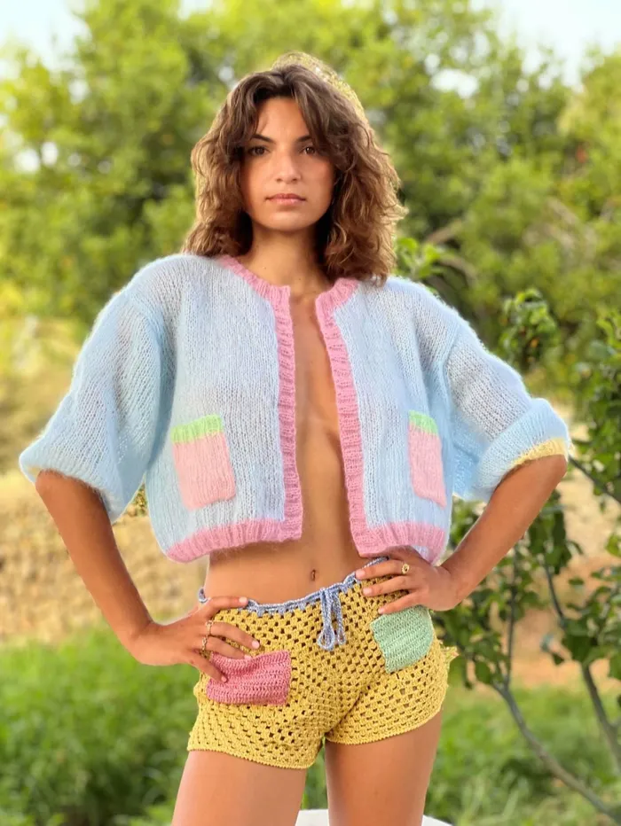 Boleros Women Rose Carmine MINI JACKET CANDY PASTELS