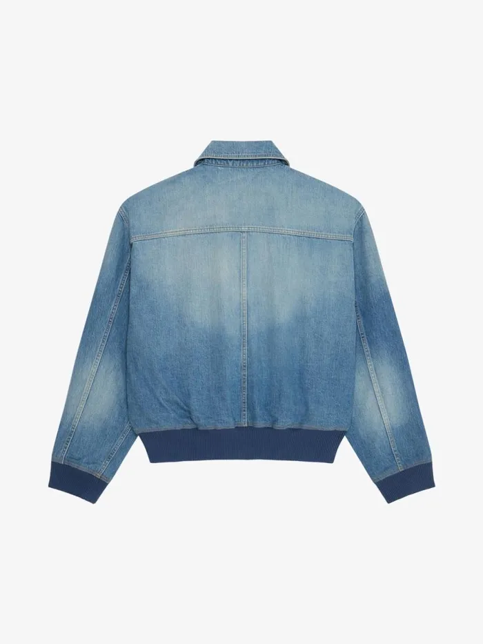 Bomber Jacket In Denim Medium Blue Men Givenchy Coats and Jackets