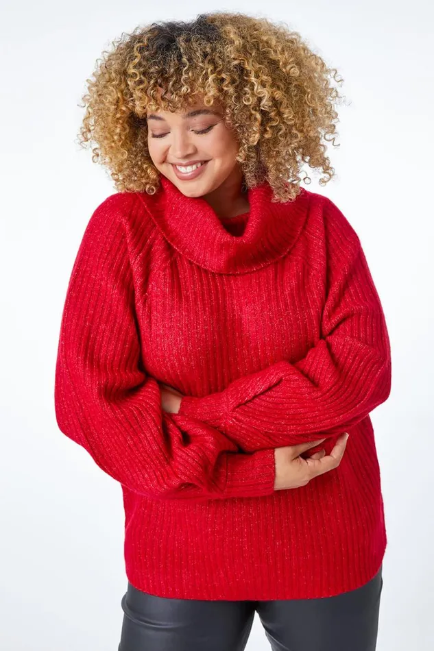 Bordeaux Curve Longline Turtle Neck Jumper Women Roman Knitwear
