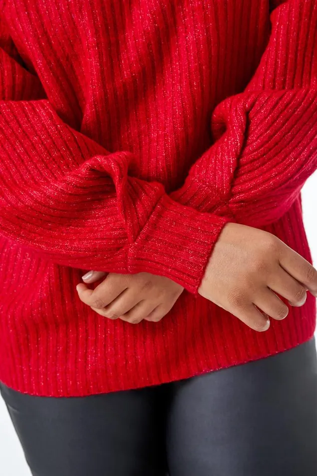 Bordeaux Curve Longline Turtle Neck Jumper Women Roman Knitwear