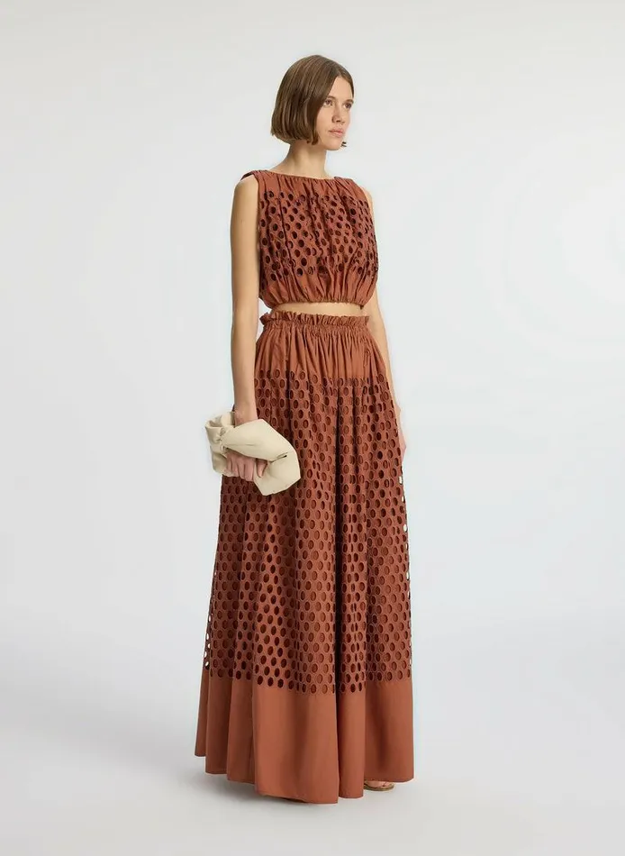 Bottoms Women ALC Flora Eyelet Maxi Skirt Sequoia