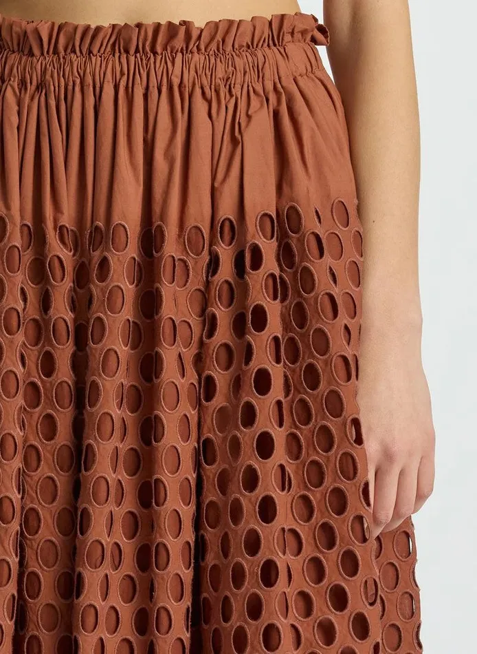 Bottoms Women ALC Flora Eyelet Maxi Skirt Sequoia Bottoms Women ALC Flora Eyelet Maxi Skirt Sequoia