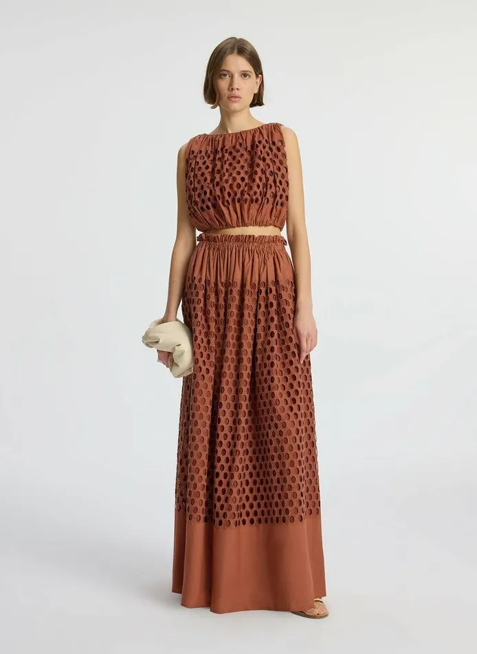 Bottoms Women ALC Flora Eyelet Maxi Skirt Sequoia Bottoms Women ALC Flora Eyelet Maxi Skirt Sequoia