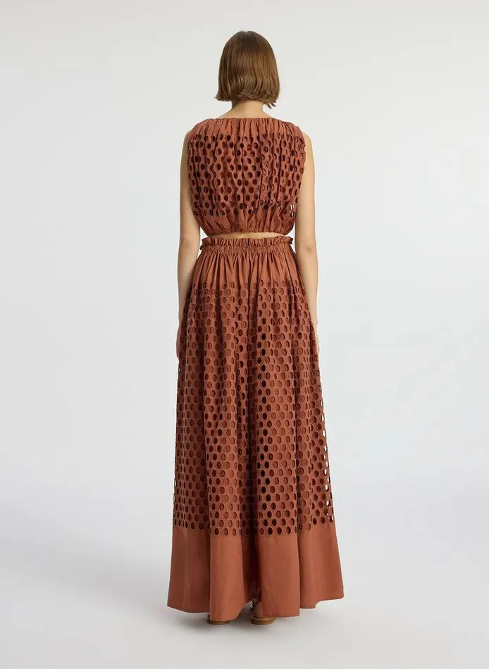 Bottoms Women ALC Flora Eyelet Maxi Skirt Sequoia Bottoms Women ALC Flora Eyelet Maxi Skirt Sequoia