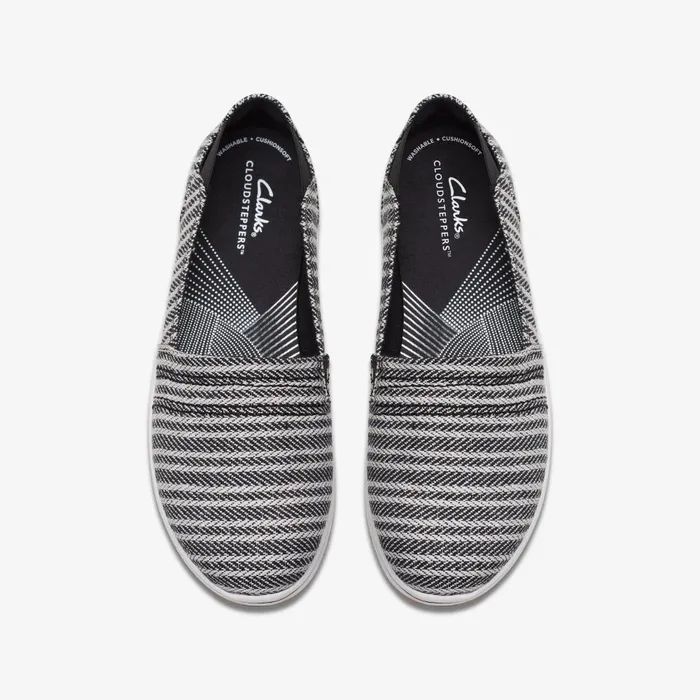 Breeze Step II Black Fabric Women Clarks Flats