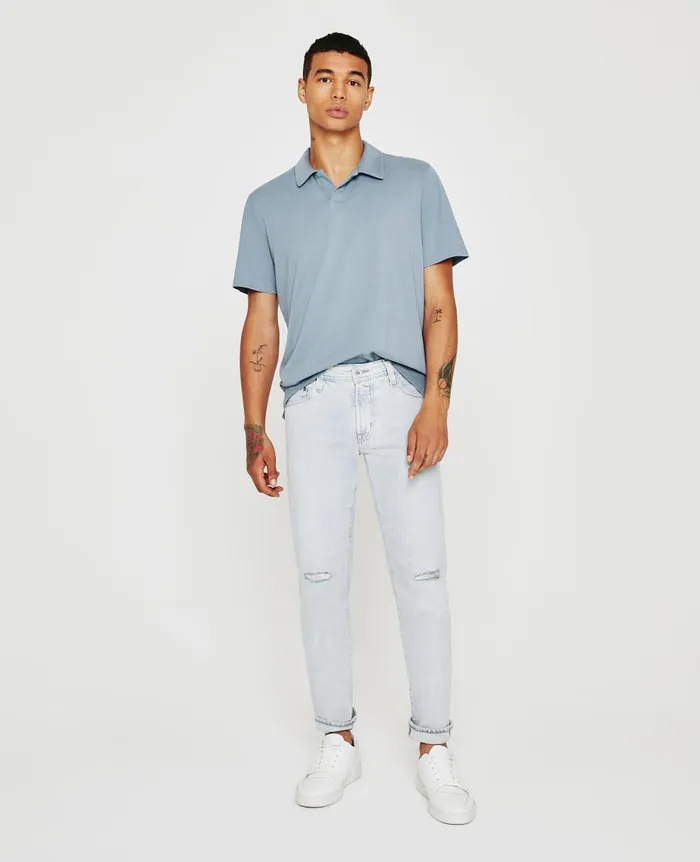 Bryce Johnny Collar Coldwater Slate Men AG Jeans Polos Bryce Johnny Collar Coldwater Slate Men AG Jeans Polos
