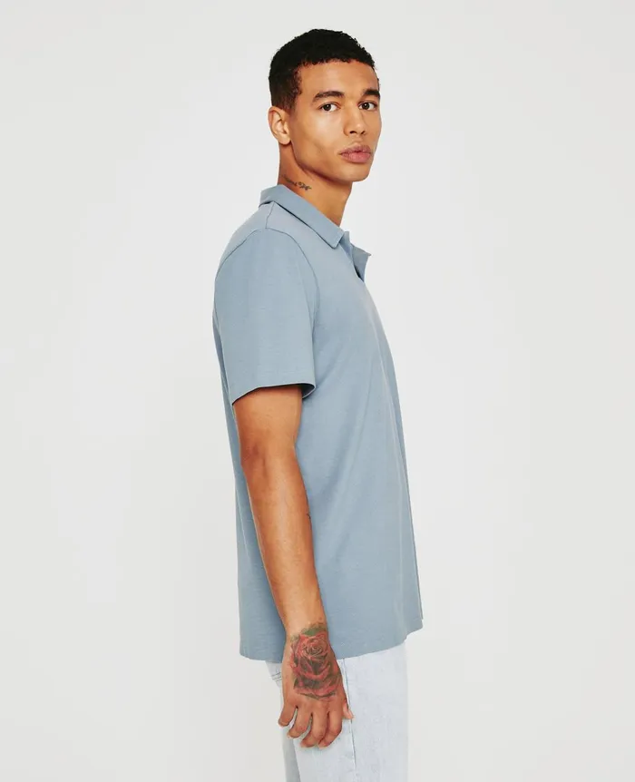 Bryce Johnny Collar Coldwater Slate Men AG Jeans Polos Bryce Johnny Collar Coldwater Slate Men AG Jeans Polos