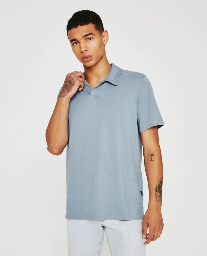 Bryce Johnny Collar Coldwater Slate Men AG Jeans Polos Bryce Johnny Collar Coldwater Slate Men AG Jeans Polos