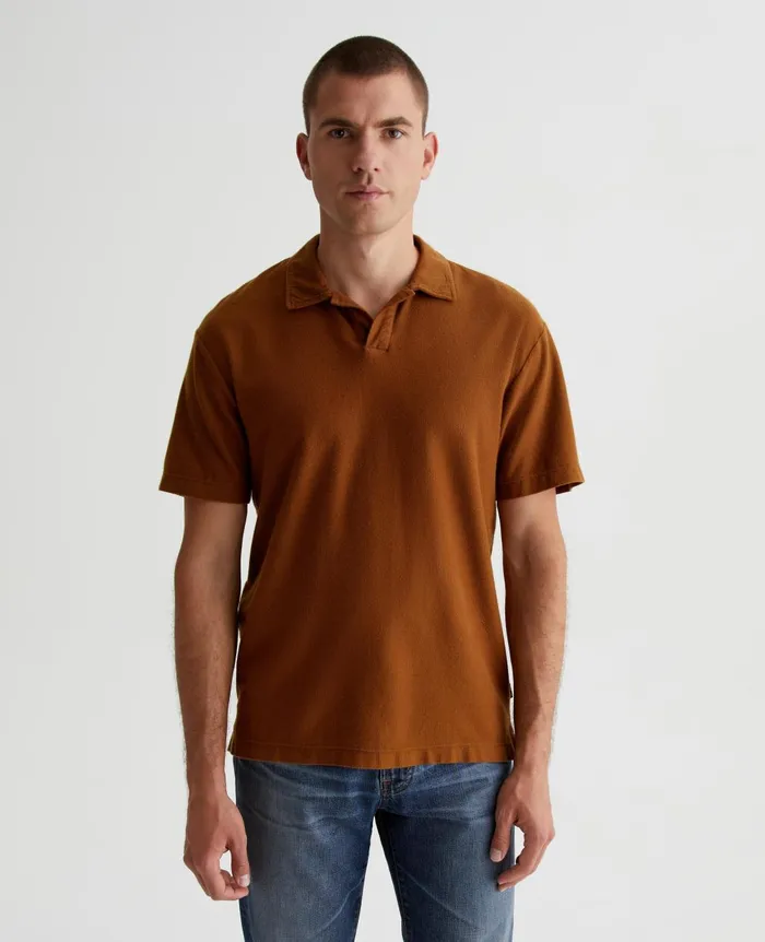 Bryce Johnny Collar Tree Bark Men AG Jeans Polos