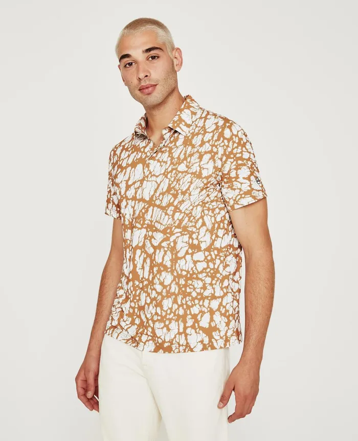 Bryce Polo Ag Pebble Camel Multi Men AG Jeans Polos