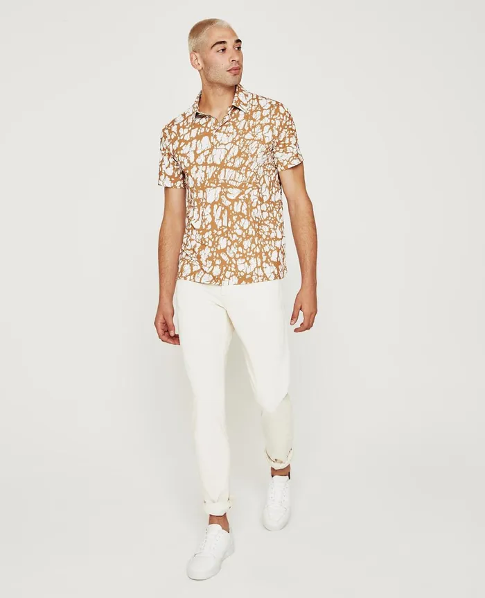 Bryce Polo Ag Pebble Camel Multi Men AG Jeans Polos Bryce Polo Ag Pebble Camel Multi Men AG Jeans Polos