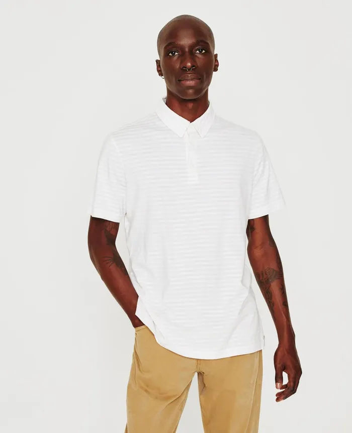 Bryce Polo True Whiterose Fog Men AG Jeans Polos