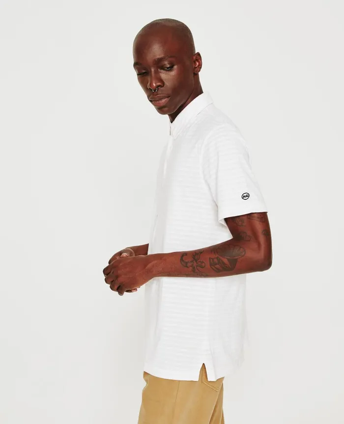 Bryce Polo True Whiterose Fog Men AG Jeans Polos Bryce Polo True Whiterose Fog Men AG Jeans Polos