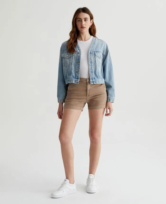 Caden Short Sulfur Desert Taupe Women AG Jeans Skirts and Shorts