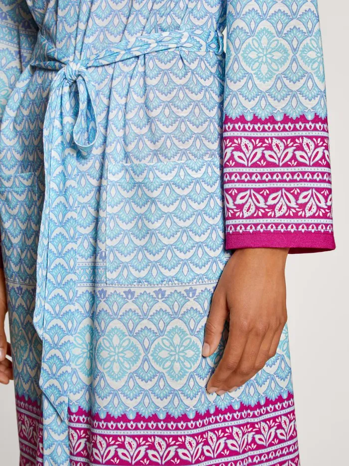 CALIDA Bathrobes Women Kimono Turquoise Stone
