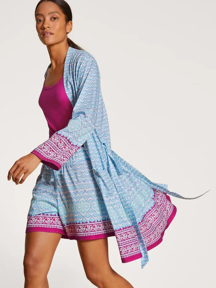CALIDA Bathrobes Women Kimono Turquoise Stone