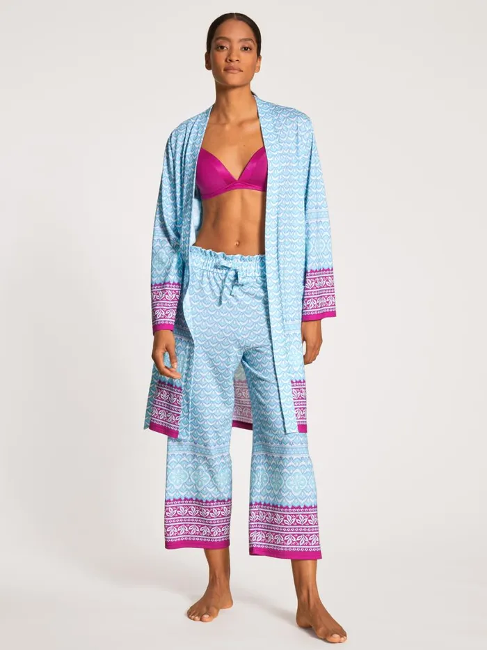 CALIDA Bathrobes Women Kimono Turquoise Stone
