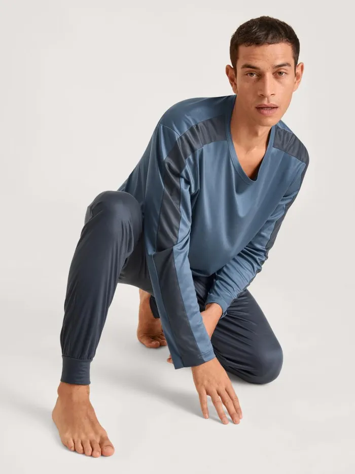 CALIDA DEEPSLEEPWEAR Men Shirt Longsleeve Vintage Indigo